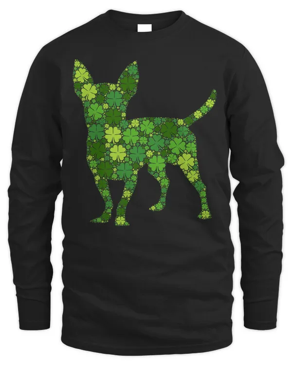 Chihuahua Dog Irish Green Shamrock Clover - St Patricks Day T-Shirt