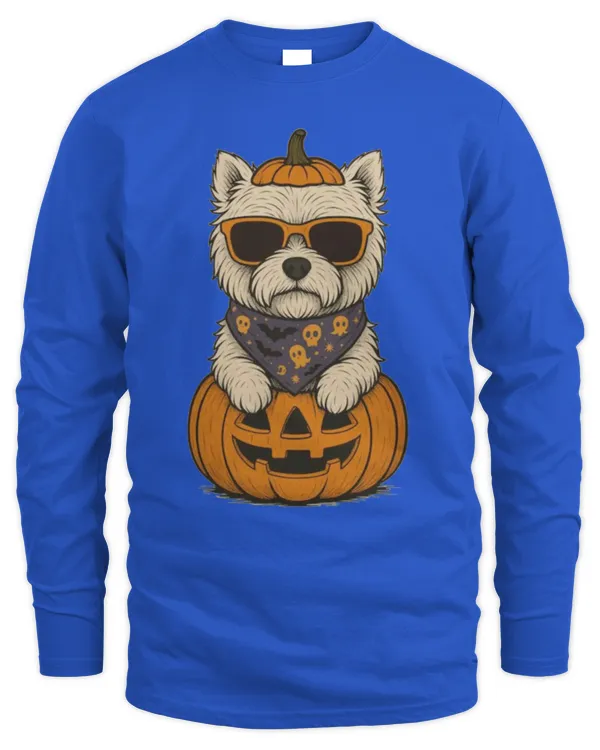 Westie pumkin - Men's Long Sleeved T-Shirt Men's Long Sleeved T-Shirt