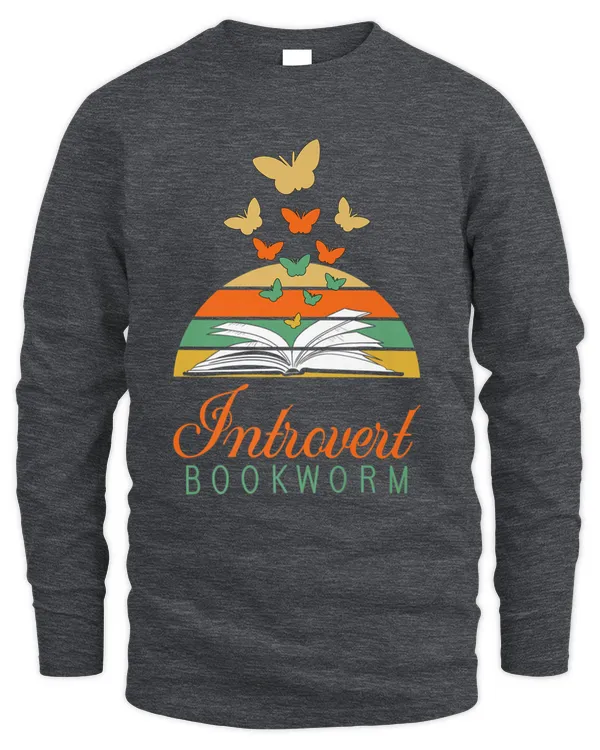 Bookworm Introvert - Fun Book Lovers Reading T-Shirt (2) - Men's Long Sleeved T-Shirt Men's Long Sleeved T-Shirt