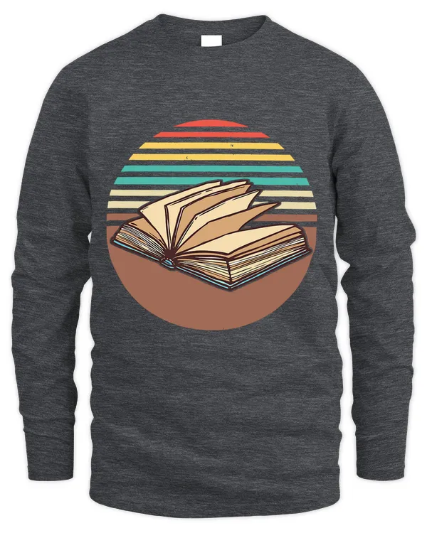 Retro Bookish Vintage Avid Book Lovers Readers Gif Shirt - Men's Long Sleeved T-Shirt Men's Long Sleeved T-Shirt