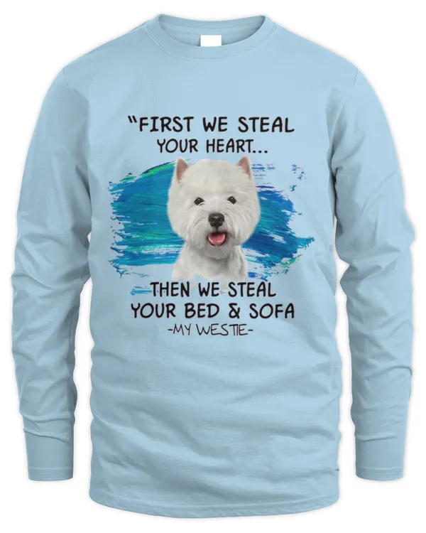 Westie_steal_your_heart - Men's Long Sleeved T-Shirt Men's Long Sleeved T-Shirt