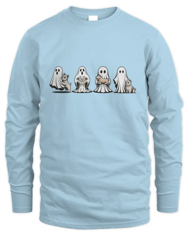 Westie ghost - Men's Long Sleeved T-Shirt Men's Long Sleeved T-Shirt