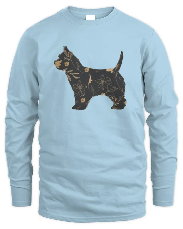 Westie flower - Men's Long Sleeved T-Shirt Men's Long Sleeved T-Shirt