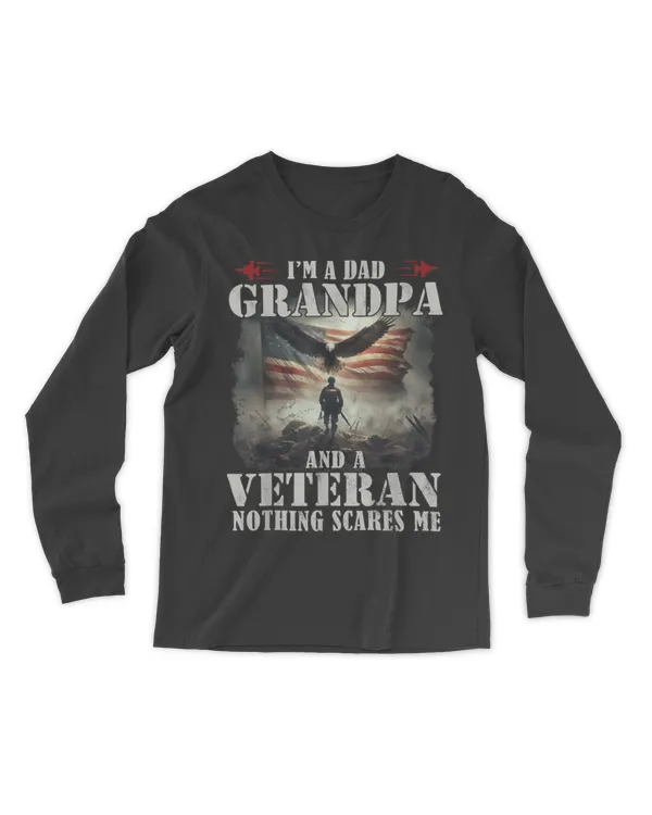 I'm a Dad Grandpa and a Veteran Papa Vintage Father's Day T-Shirt