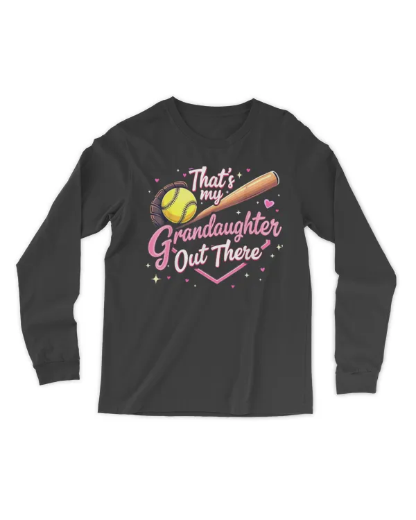 Proud Softball Grandma Cute Granddaughter Support Design T-Shirt