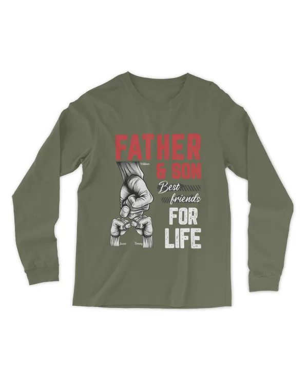 Father Son Best Friends For Life - Personalized Back Printed Shirt, Gifts For Son, Gifts Idea For Son