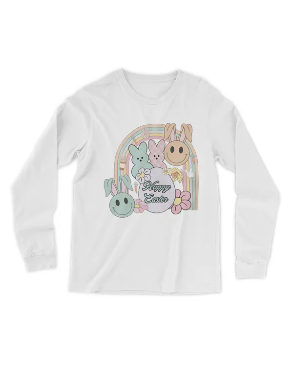 Happy Easter shirt, Easter Bunny, Groovy Easter, Cute Easter, Smiley Face