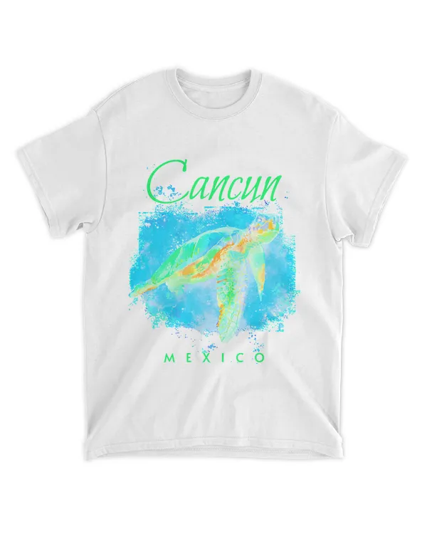Cancun Mexico Watercolor Sea Turtle T- Shirt Cancun Mexico Watercolor Sea Turtle T- Shirt
