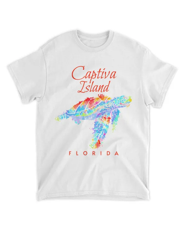 Captiva Island Florida Sea Turtle T- Shirt Captiva Island Florida Watercolor Sea Turtle T- Shirt