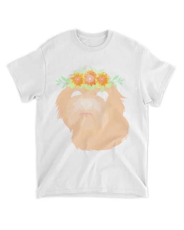Cavapoo T- Shirt Dog Owner Dog Lover Flower Crown Cavapoo T- Shirt