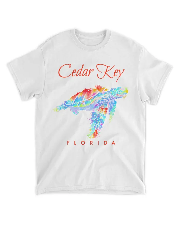 Cedar Key Florida Watercolor Sea Turtle T- Shirt Cedar Key Florida Watercolor Sea Turtle T- Shirt