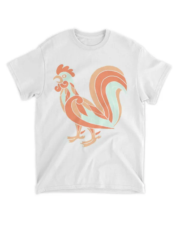 Celtic Animals T- Shirt Celtic Medieval Rooster Chicken T- Shirt