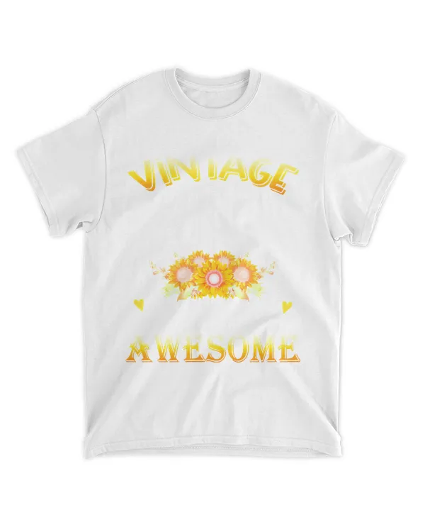 Vintage 1981 Sunflower Birthday T- Shirt Vintage 1981 Sunflower 41 Years Of Being Awesome 41st Birthday T- Shirt