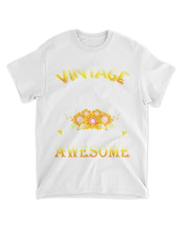 Vintage 1985 Sunflower Birthday T- Shirt Vintage 1985 Sunflower 37 Years Of Being Awesome 37th Birthday T- Shirt
