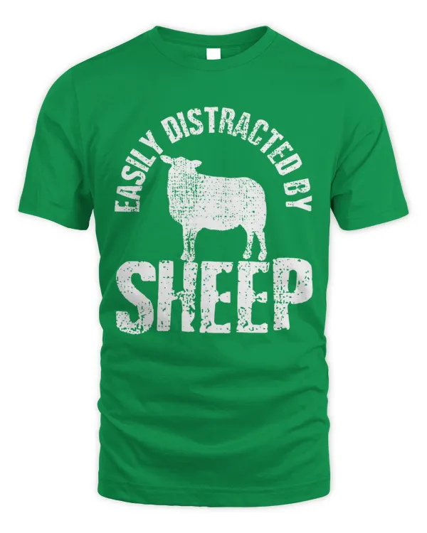 Easily Distracted By Sheep Shirt Farm Animal Vintage Gift - Unisex Standard T-Shirt Unisex Standard T-Shirt