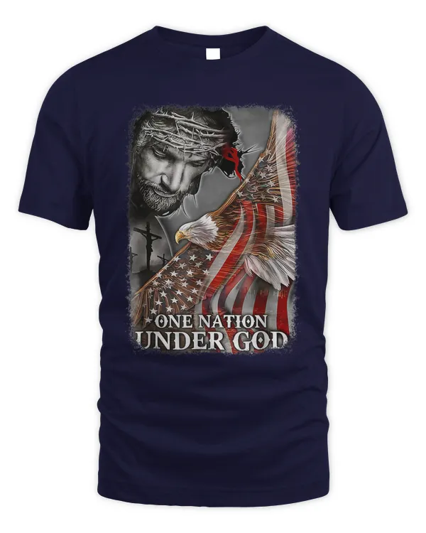 Christtian One Nation Under God Eagle American Jesus
