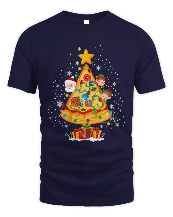 Merry Crustmas Pizza Christmas Tree Pizza Lover Xmas Lights 8