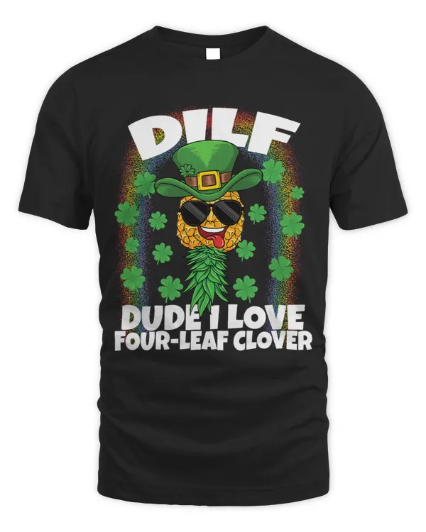 Mens DILF Dude I Love FourLeaf Clover Patricks Day Swinger Men
