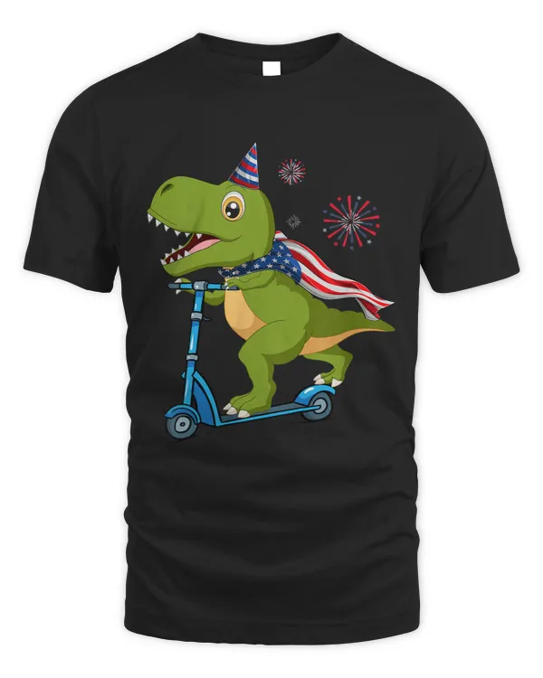 Kids Dinosaur T Rex 4th of July Kids Boys