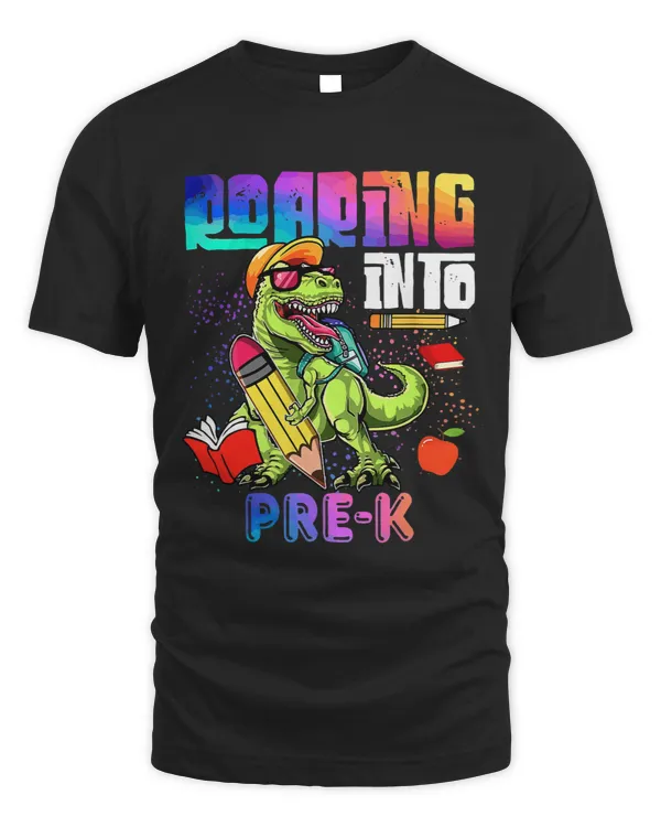 Roaring Into PreK Dinosaur TRex Back To School Kids Boys