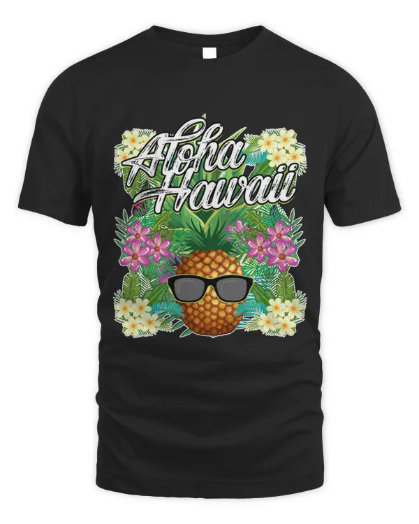 Pineapple Flowers Women Aloha Hawaii Vintage Hawaiian Lover