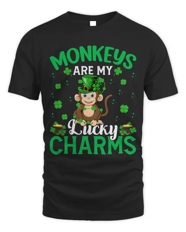 Monkey Lover Funny Monkeys Are My Lucky Charms Monkey St Patricks Day