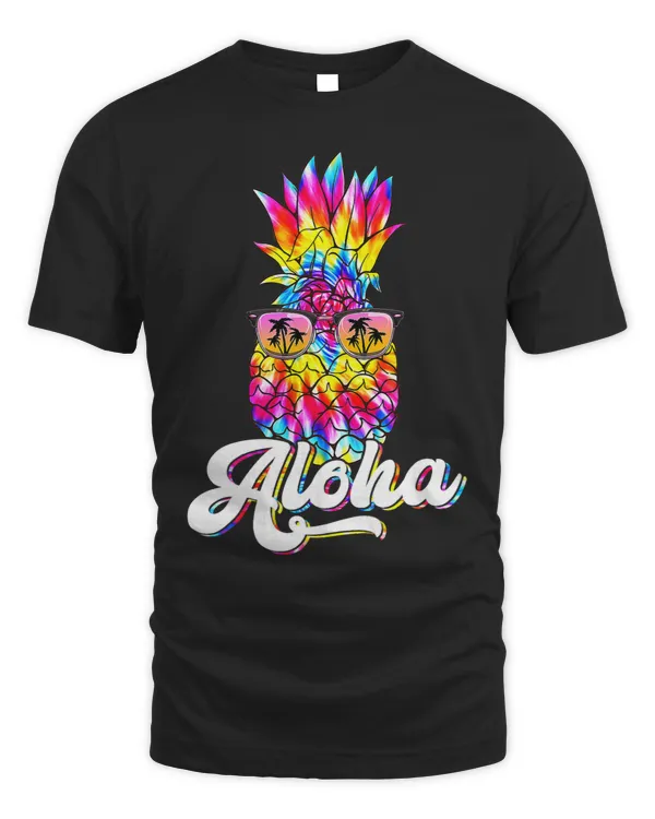 Pineapple Hawaiian Aloha Tie Dye Funny Summer Vacations 1