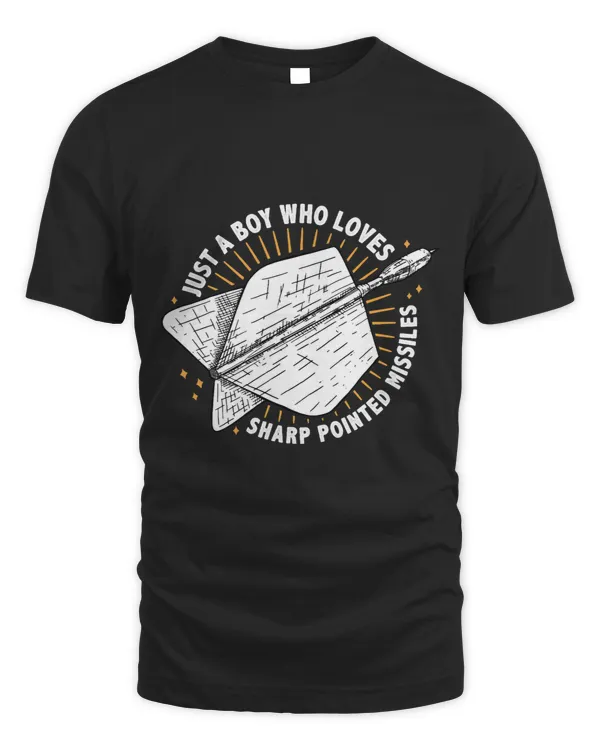 Mens Just A Boy Who Loves Sharp Pointed Missiles Dart Player Dart