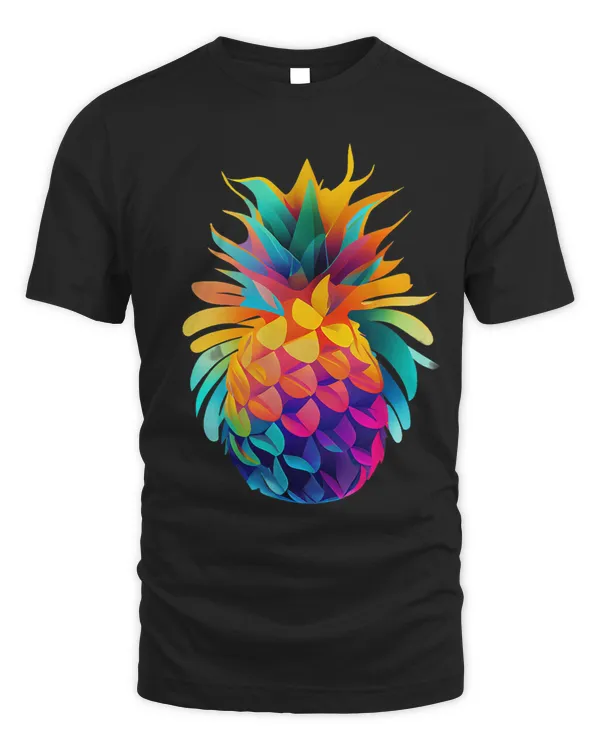 Pineapple in colourful abstract art design
