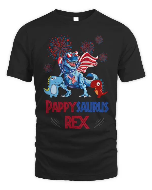 Mens Pappysaurus Rex Happy 4thof July American Dad Americansaurus