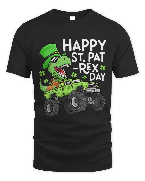 Kids Happy St PatRex Day St Patricks Day Dinosaur Monster Truck 1