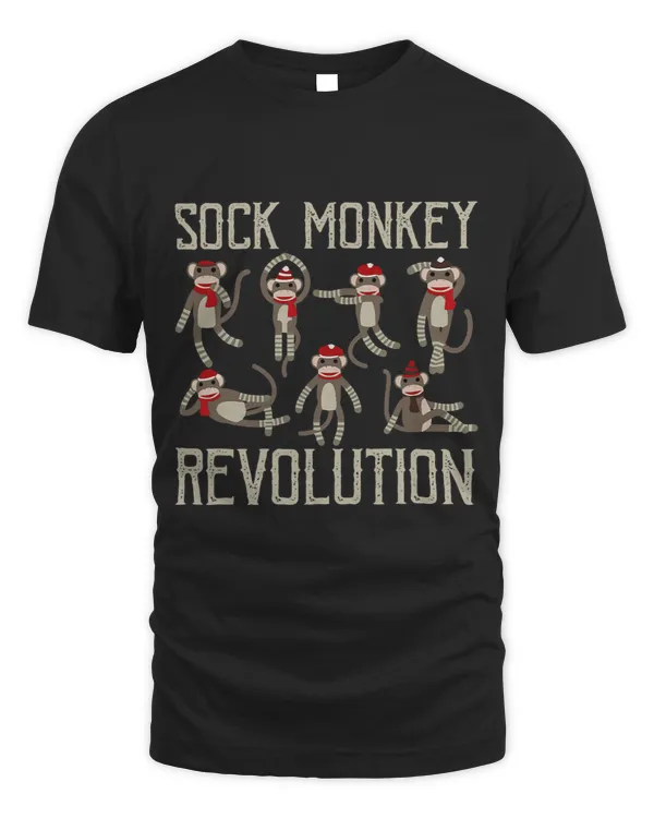 Monkey Lover Sock Monkey Revolution Vintage Distressed Monkeys Santa Hat