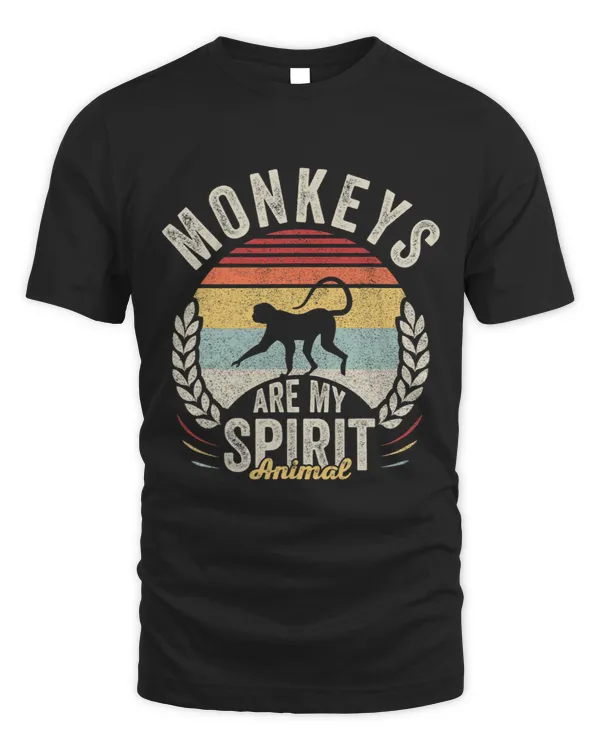 Monkey Lover Vintage Retro Monkeys Are My Spirit Animal Monkey Lover