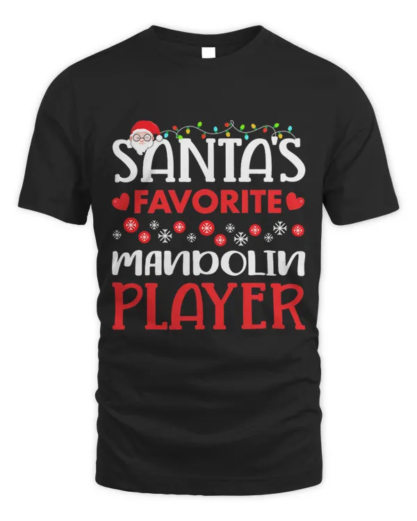 Funny Santas Favorite Mandolin Player Christmas Gift