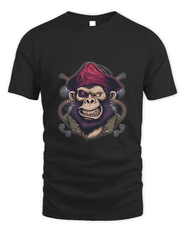 Monkey Lover Anthropomorphic Design Of Monkey Pirate