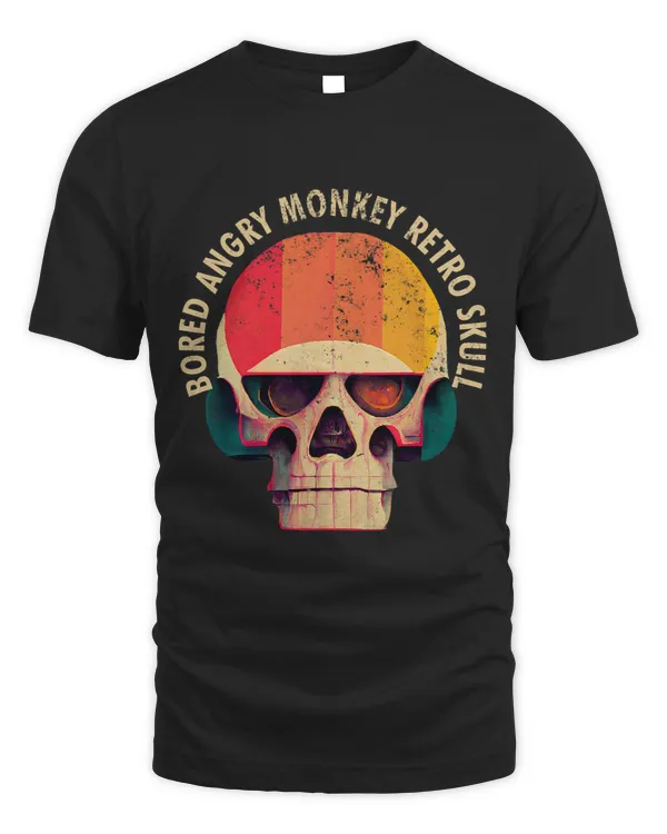 Monkey Lover Bored Angry Monkey Retro Skull