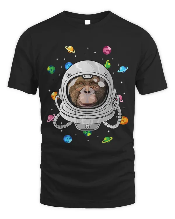 Monkey Lover Chimpanzee Astronaut Monkey Deep In Space Cosmic Universe