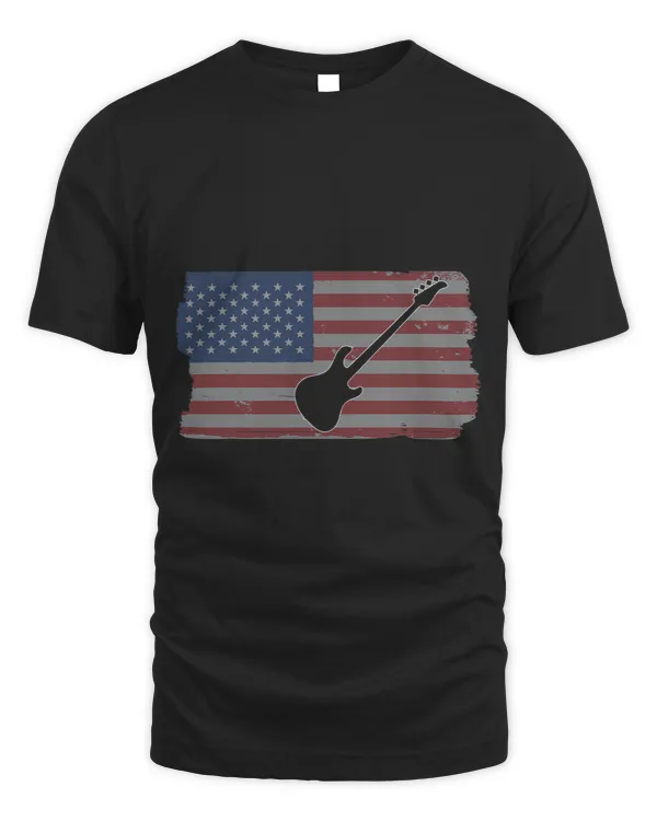 Bass Player USA American Flag Bassist For Musicians