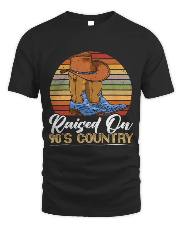 Raised On 90s Country Cowgirl Cowboy Western Southern Retro 1
