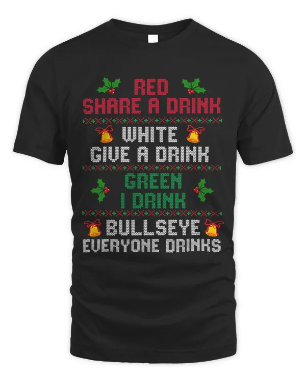 funny Christmas drinking red share a drink matching team
