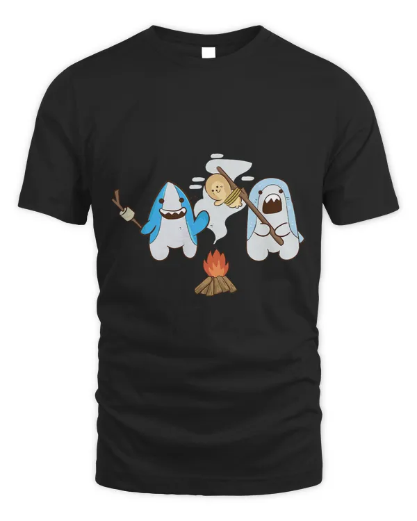 Cute Kawaii Anime Sharks Grilling A Seal Funny Japanese BBQ