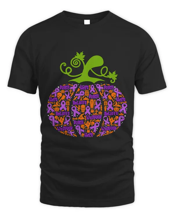 Pancreatic Cancer Halloween Pumpkin Purple Ribbon Fighter