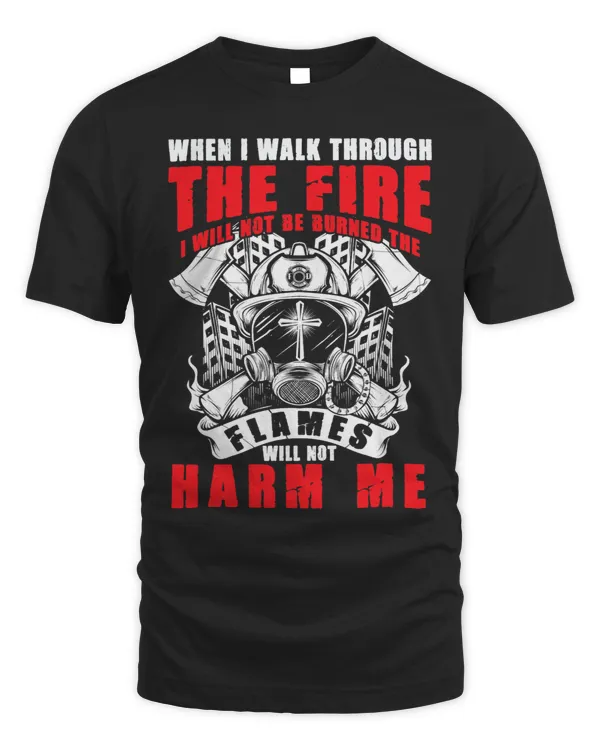 Mens Flames will not harm me pun burning gift