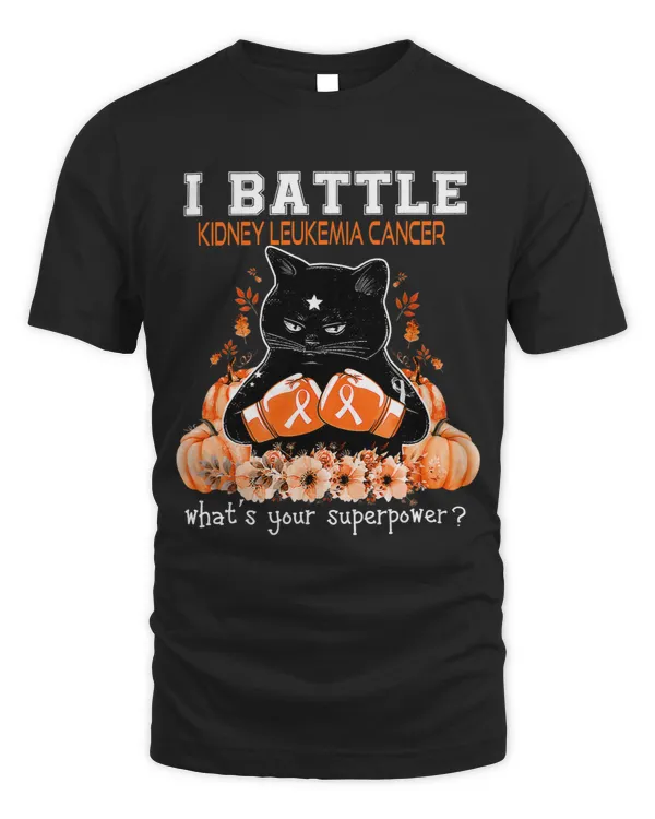 I Battle Kidney Leukemia Cancer Awareness Funny Cat