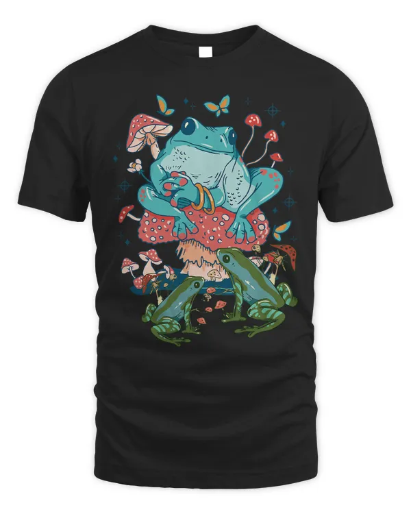 Froggy Frog Cottagecore Nature Lover Goblincore Aesthetic Mushrooms Frogs