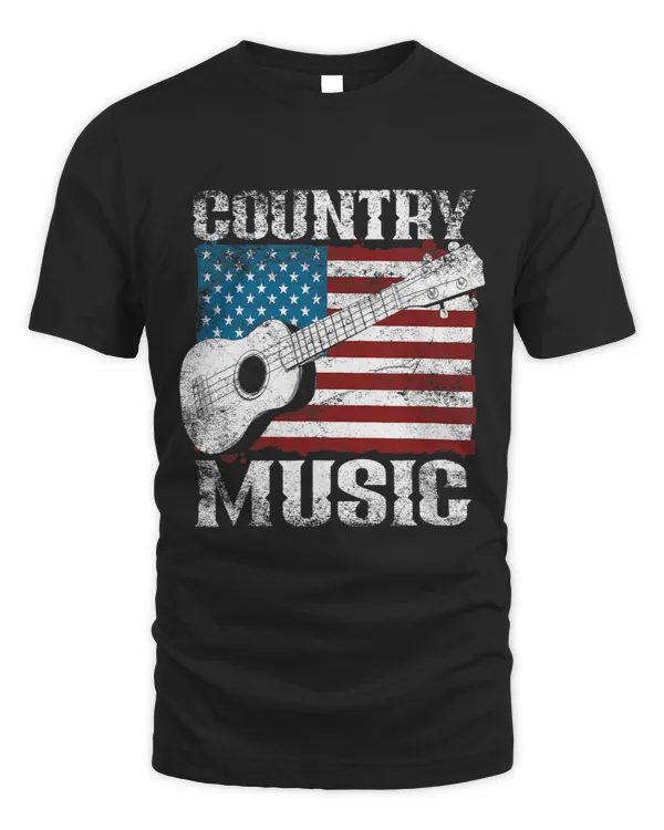 American Flag Guitar Player Funny Country Music Lover