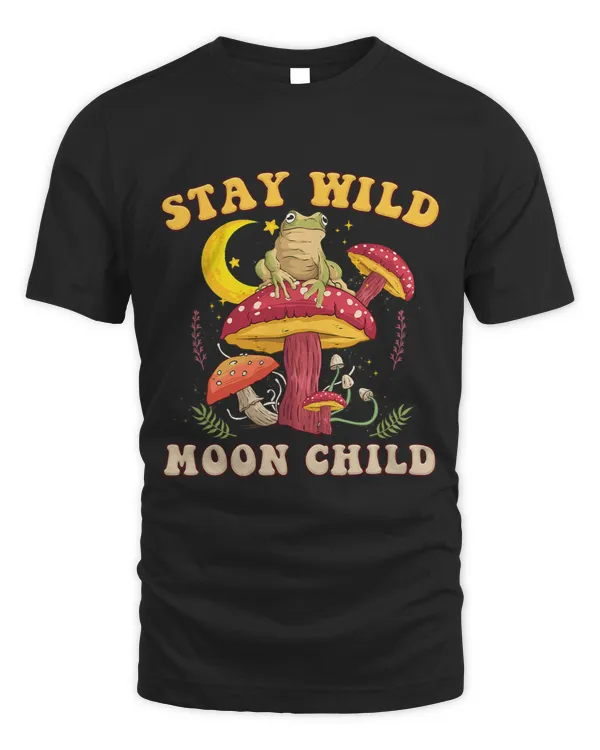 Froggy Frog Vintage Retro Stay Wild Moon Child Frog Mushroom Hippie 32 Frogs