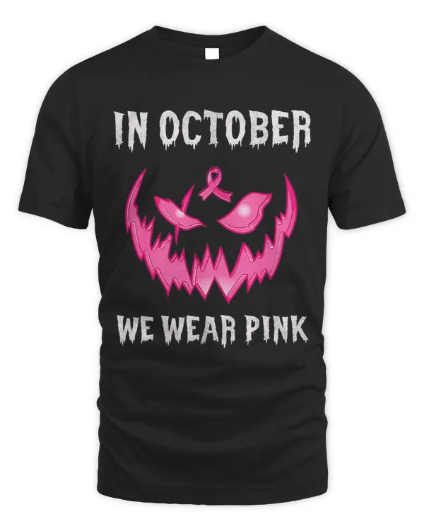 In October We Wear Pink JackOLantern Breast Cancer Halloween