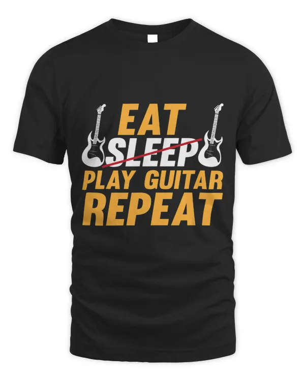 Funny Guitarist Bass Guitar Eat Sleep Play Guitar Repeat