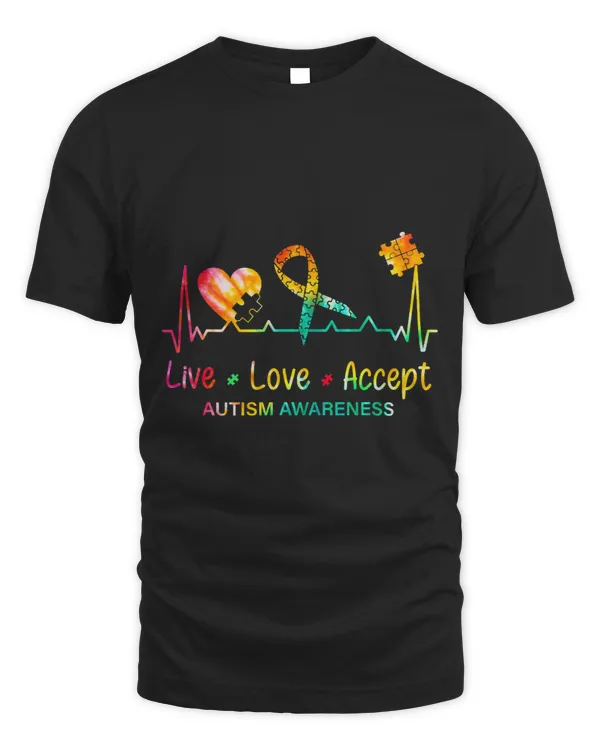 Live Love Accept Autism Month Tie Dye Men Women Kids 1